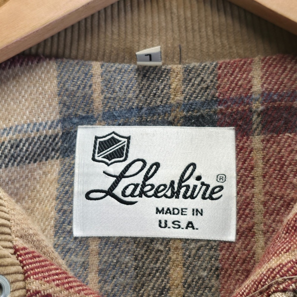 Vintage Lakeshire Men's Brown Corduroy Wool Lined Jacket Size Large Made in USA - Picture 2 of 10